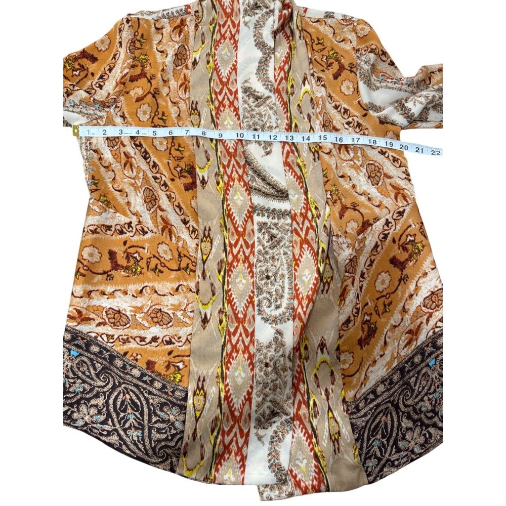 Anis A Womens Size M Kimono Paisley Open Jacket Boho - Picture 5 of 7